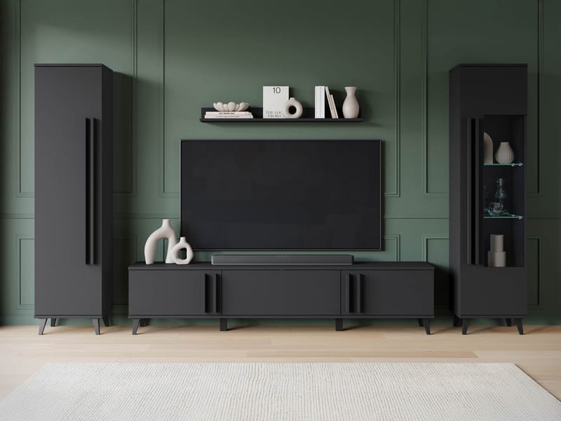 Torvos Möbelset För Vardagsrum - Svart - Förvaring - Förvaringsmöbler - Möbelset för vardagsrum
