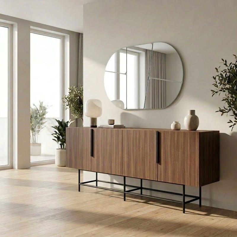 Truvia Konsol 200x77,9x40 cm - Milano Walnut och svart - Förvaring - Förvaringsmöbler - Sideboard & skänk