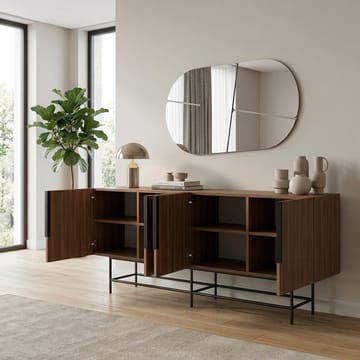 Truvia Konsol 200x77,9x40 cm - Milano Walnut och svart - Förvaring - Förvaringsmöbler - Sideboard & skänk