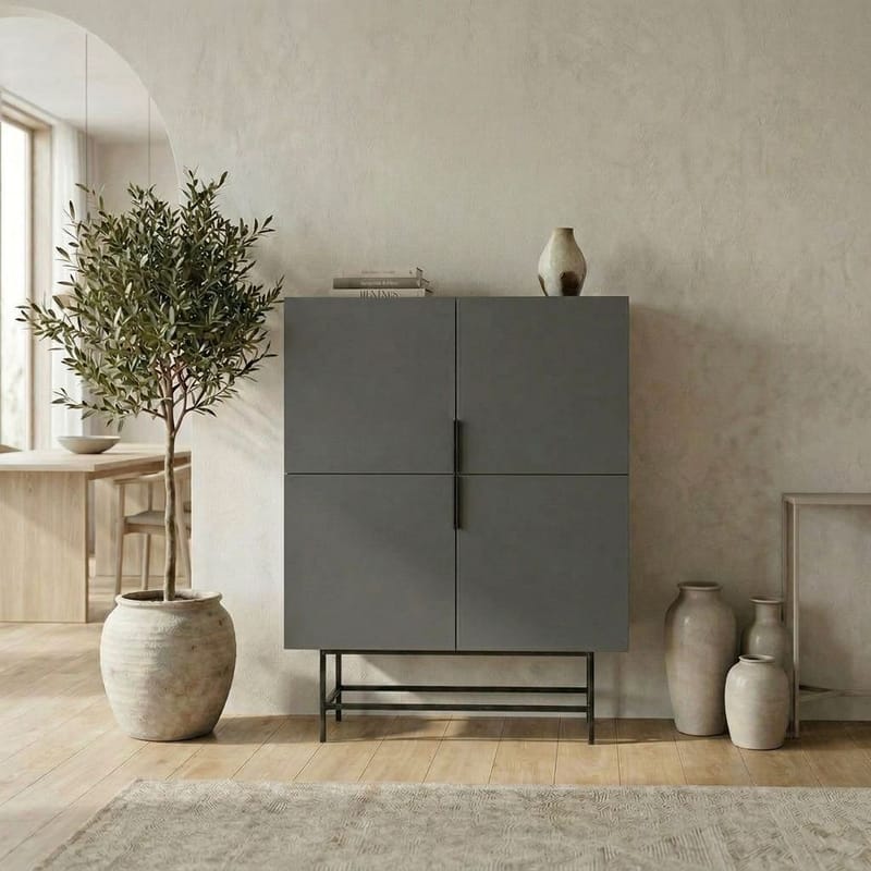 Truvia Sideboard 100x128x40 cm - antracit svart - Förvaring - Förvaringsmöbler - Sideboard & skänk