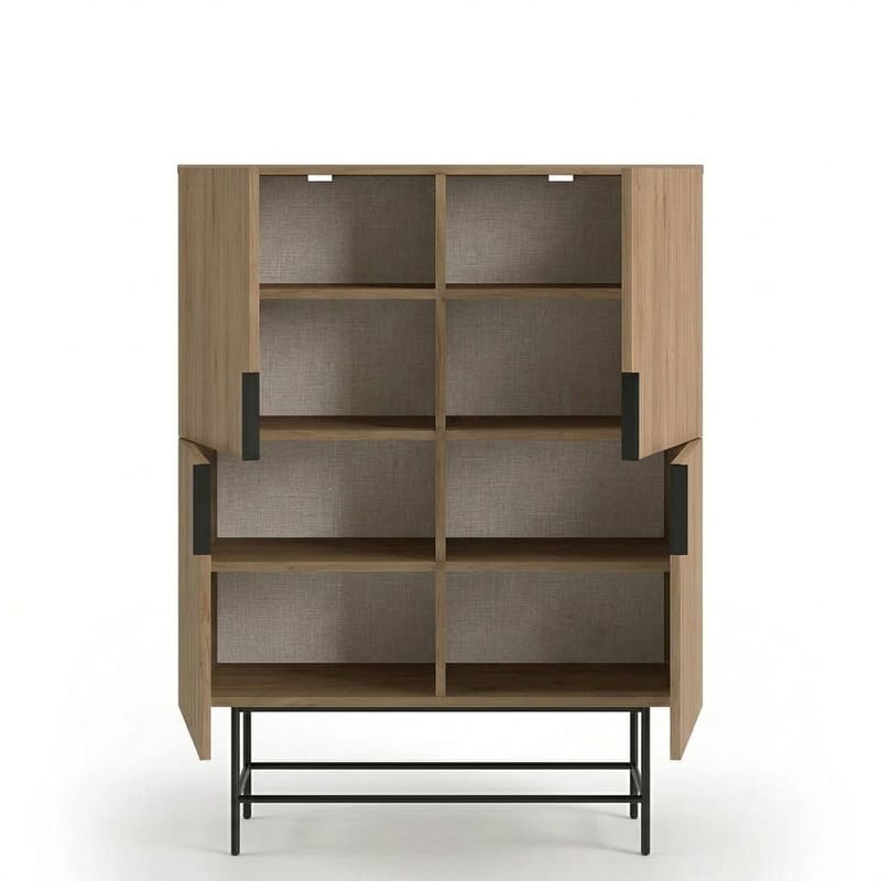 Truvia Sideboard 100x128x40 cm - naturlig ek svart - Förvaring - Förvaringsmöbler - Sideboard & skänk