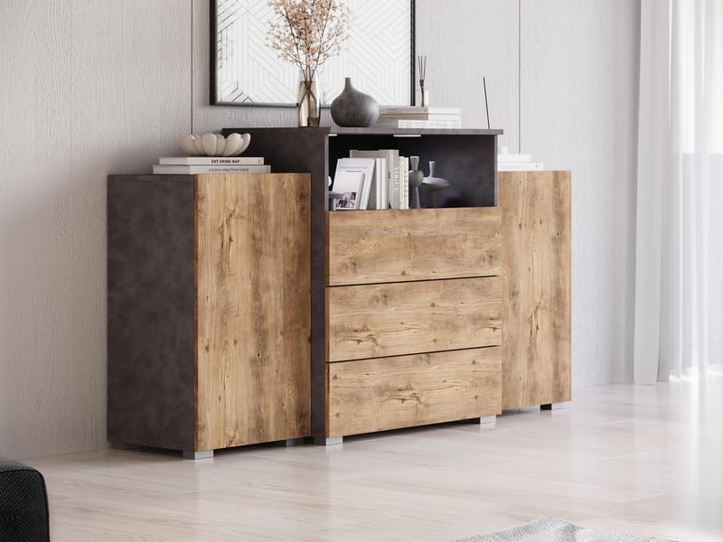 Urbanie Byrå 150 cm - grå, brun - Förvaring - Förvaringsmöbler - Sideboard & skänk