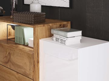 Urbanie Byrå 150 cm med LED - grå, brun - Förvaring - Förvaringsmöbler - Sideboard & skänk