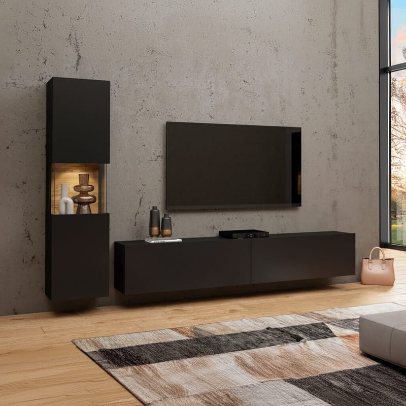 Väggenhet Ava 2 delar (05+40) - Svart onyx - Förvaring - Förvaringsmöbler - Möbelset för vardagsrum