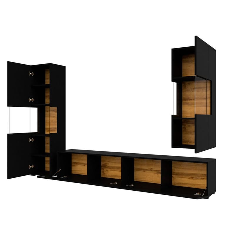 Väggenhet Ava 3 delar (05+07+40) - Svart onyx - Förvaring - Förvaringsmöbler - Möbelset för vardagsrum