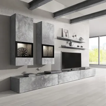 Väggenhet Baros - Betongljus - Förvaring - Förvaringsmöbler - Möbelset för vardagsrum