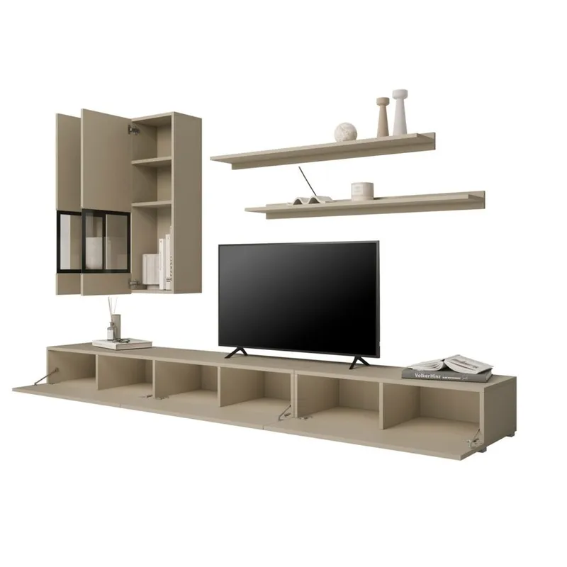 Väggenhet Baros - Ljus Beige - Förvaring - Förvaringsmöbler - Möbelset för vardagsrum