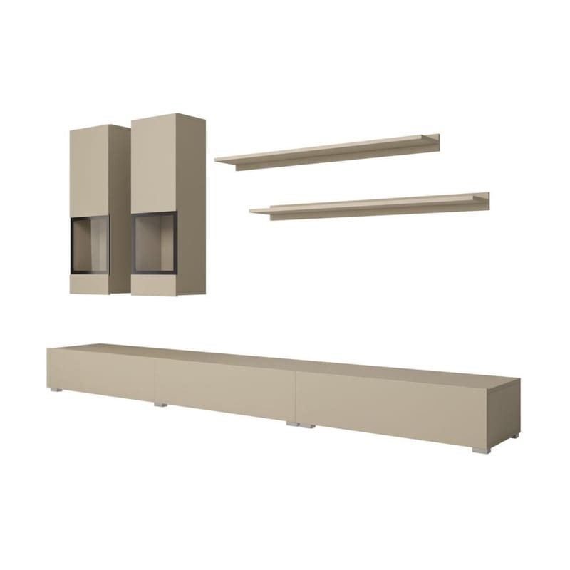 Väggenhet Baros - Ljus Beige - Förvaring - Förvaringsmöbler - Möbelset för vardagsrum