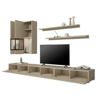 Väggenhet Baros - Ljus Beige - Förvaring - Förvaringsmöbler - Möbelset för vardagsrum