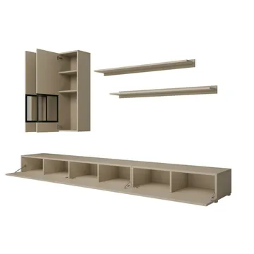 Väggenhet Baros - Ljus Beige - Förvaring - Förvaringsmöbler - Möbelset för vardagsrum