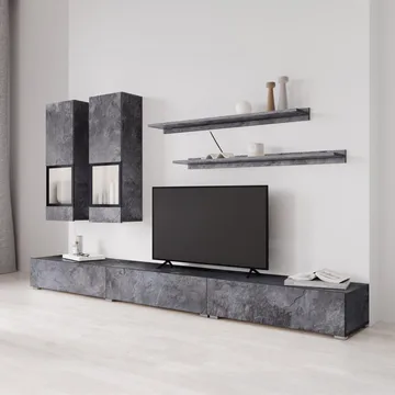 Väggenhet Baros - Skiffer - Förvaring - Förvaringsmöbler - Möbelset för vardagsrum