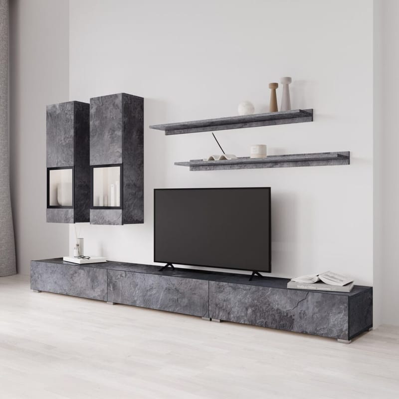 Väggenhet Baros - Skiffer - Förvaring - Förvaringsmöbler - Möbelset för vardagsrum