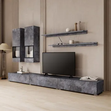 Väggenhet Baros - Skiffer - Förvaring - Förvaringsmöbler - Möbelset för vardagsrum