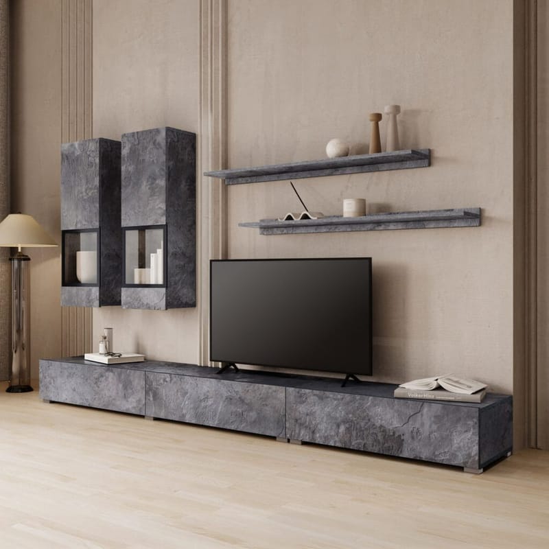 Väggenhet Baros - Skiffer - Förvaring - Förvaringsmöbler - Möbelset för vardagsrum