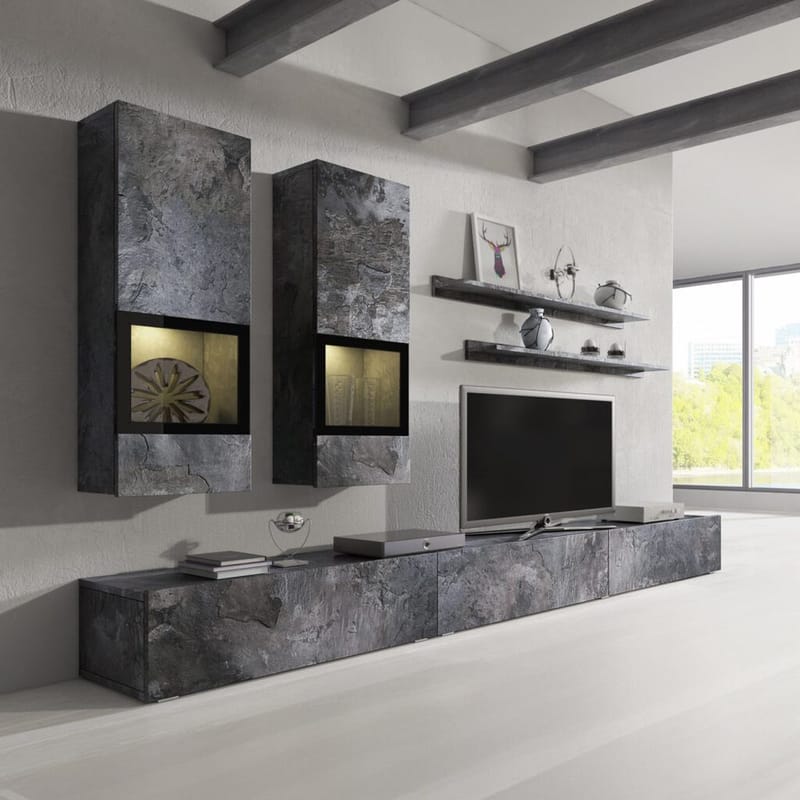 Väggenhet Baros - Skiffer - Förvaring - Förvaringsmöbler - Möbelset för vardagsrum