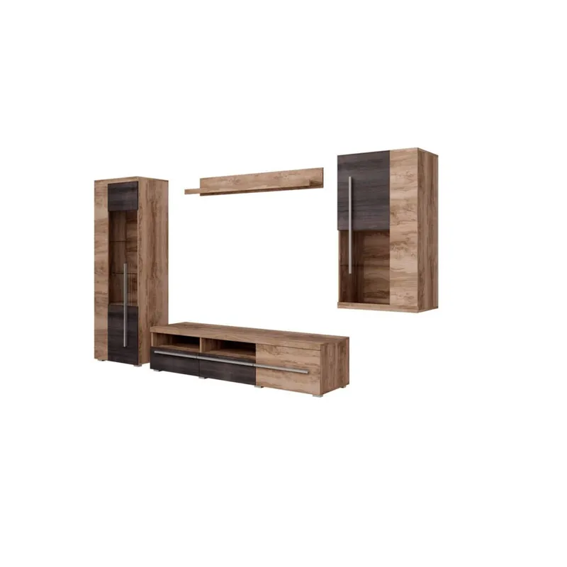 Väggenhet Roger 4 delar, Satin Valnöt