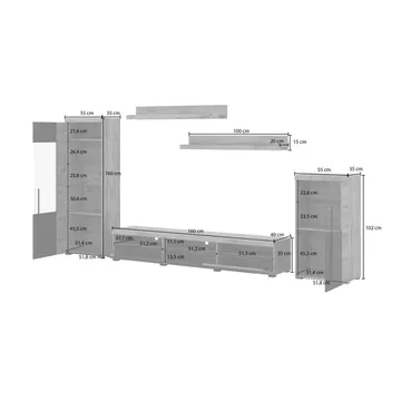 Väggenhet Roger 5 delar - Wotan Ek - Förvaring - Förvaringsmöbler - Möbelset för vardagsrum