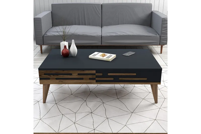 Valensiya Möbelset För Vardagsrum - Valnöt/Antracit - Förvaring - Förvaringsmöbler - Möbelset för vardagsrum