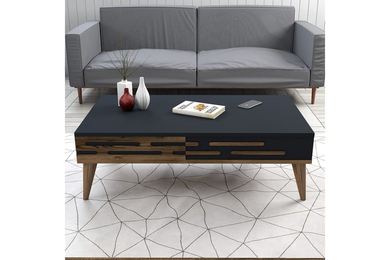 Valensiya Möbelset För Vardagsrum - Valnöt/Antracit - F örvaring - Förvaringsmöbler - Möbelset för vardagsrum