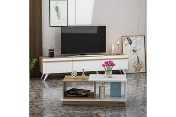 Valentina Möbelset För Vardagsrum - Vit/Blå - Förvaring - Förvaringsmöbler - Möbelset för vardagsrum