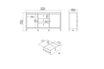 Vallvidera Skänk 151x38 cm - Beige - Förvaring - Förvaringsmöbler - Sideboard & skänk