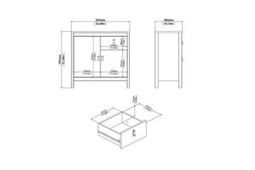 Vallvidera Skänk 82x38 cm - Vit - Förvaring - Förvaringsmöbler - Sideboard & skänk