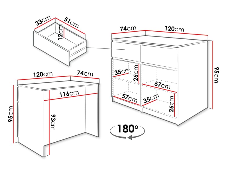 Valricon Köksö 120 cm - beige - Förvaring - Förvaringsmöbler - Köksö