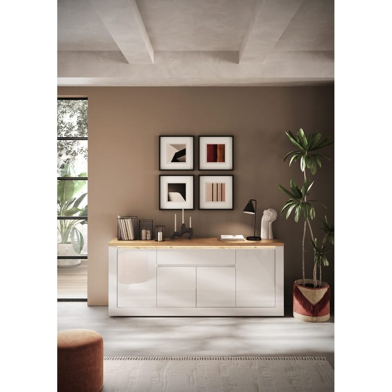 Vandesar Skänk 207 cm - Natur/Vit - Förvaring - Förvaringsmöbler - Sideboard & skänk