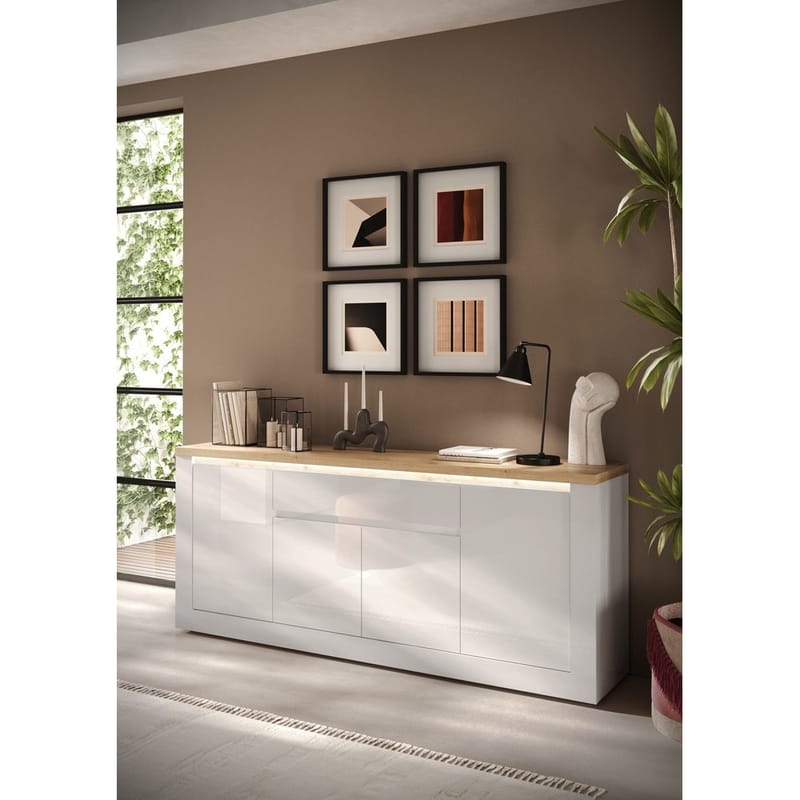 Vandesar Skänk 207 cm - Natur/Vit - Förvaring - Förvaringsmöbler - Sideboard & skänk