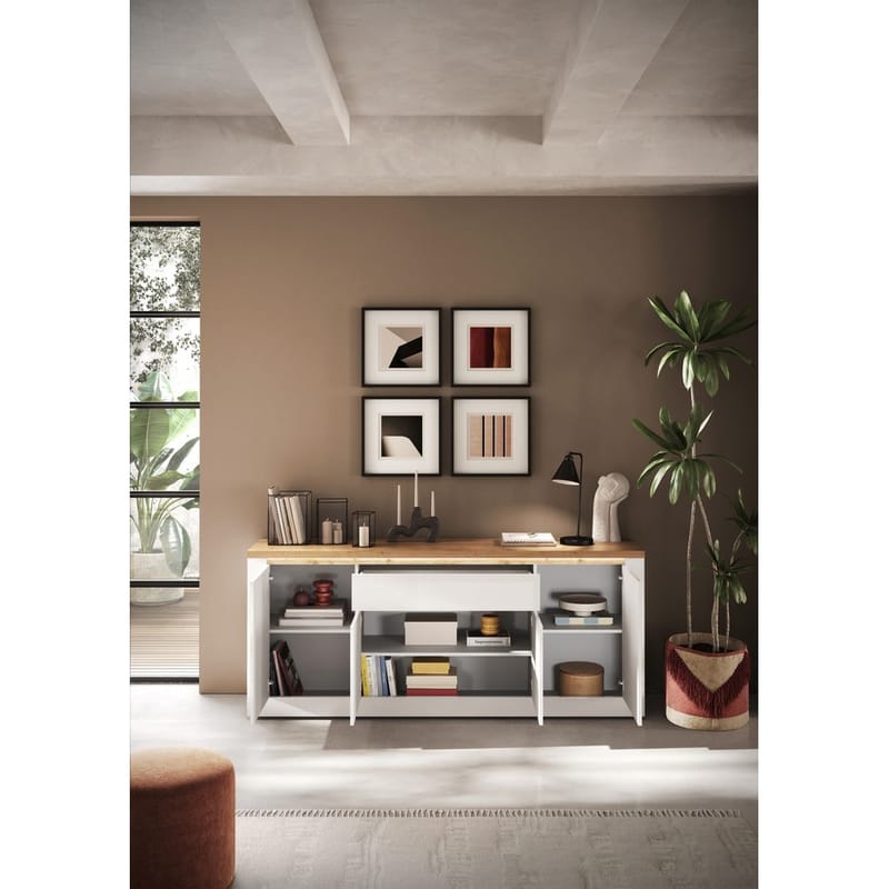 Vandesar Skänk 207 cm - Natur/Vit - Förvaring - Förvaringsmöbler - Sideboard & skänk