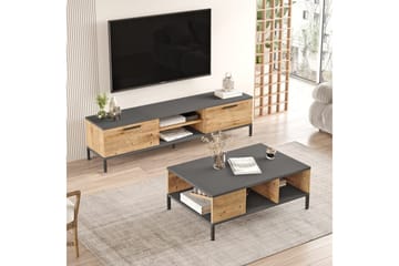 Vardagsrum Möbelset Galloway Atlantisk Furu / Antracit - Grå - Förvaring - Förvaringsmöbler - Möbelset för vardagsrum