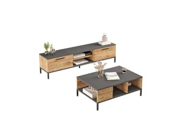 Vardagsrum Möbelset Galloway Atlantisk Furu / Antracit - Grå - Förvaring - Förvaringsmöbler - Möbelset för vardagsrum