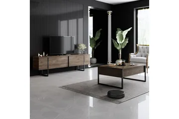 Vardagsrum Möbelset Masafumie Set Valnöt / Svart - Valnöt / Svart - Förvaring - Förvaringsmöbler - Möbelset för vardagsrum