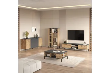 Vardagsrum Möbelset Zephral Atlantic Pine / Antracit - Natur/Antracit - Förvaring - Förvaringsmöbler - Möbelset för vardagsrum