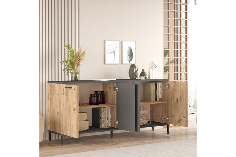 Vardagsrum Möbelset Zephral Atlantic Pine / Antracit - Natur/Antracit - Förvaring - Förvaringsmöbler - Möbelset för vardagsrum