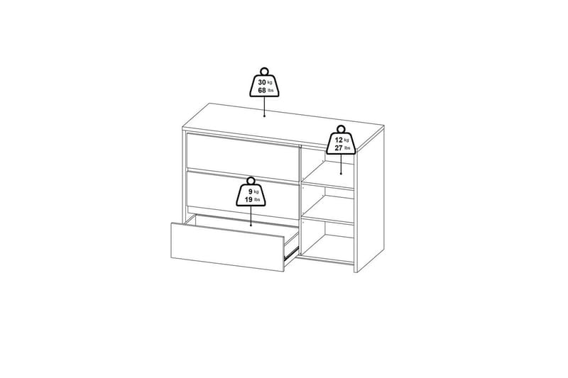 Varun Skänk 119x48 cm - Vit - Förvaring - Förvaringsmöbler - Sideboard & skänk