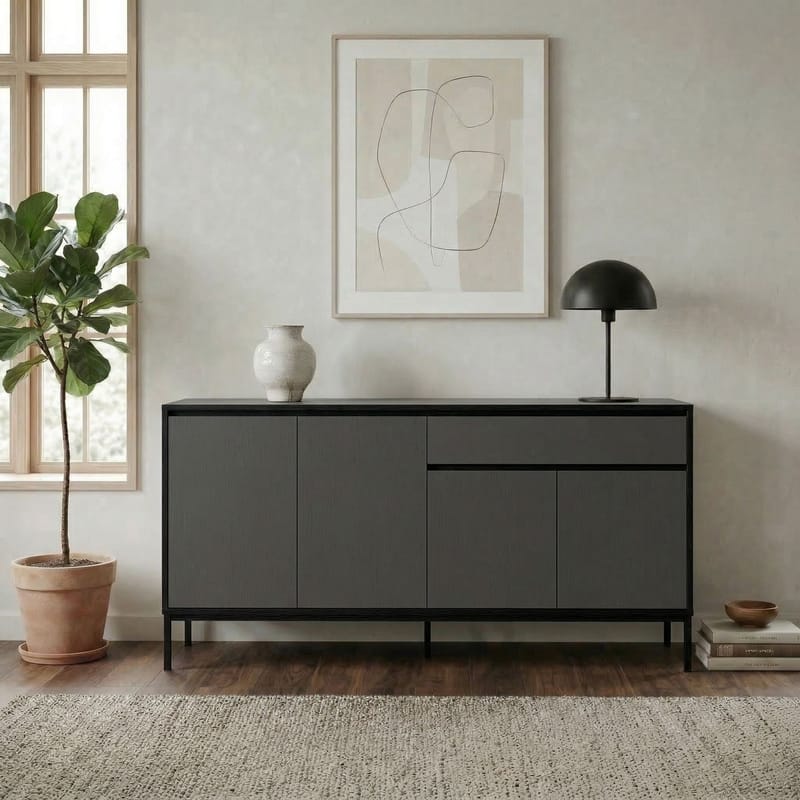Velar Konsol 180x80x40 cm - Antracit/Wood Black/Svart - Förvaring - Förvaringsmöbler - Sideboard & skänk