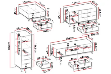 Vemdalen Möbelset För Vardagsrum - Sand beige - Förvaring - Förvaringsmöbler - Möbelset för vardagsrum