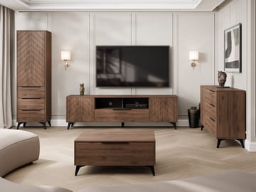 Vemdalen Möbelset vardagsrum - tv-bänk, bokhylla, skänk och soffbord - brun - Förvaring - Förvaringsmöbler - Möbelset för vardagsrum