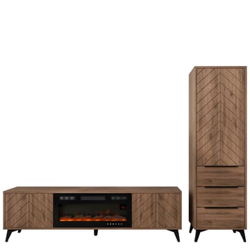 Vemdalen Möbelset vardagsrum - tv-bänk och högskåp - brun - Förvaring - Förvaringsmöbler - Möbelset för vardagsrum