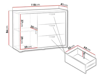 Veyricus Skänk 118 cm - Förvaring - Förvaringsmöbler - Sideboard & skänk