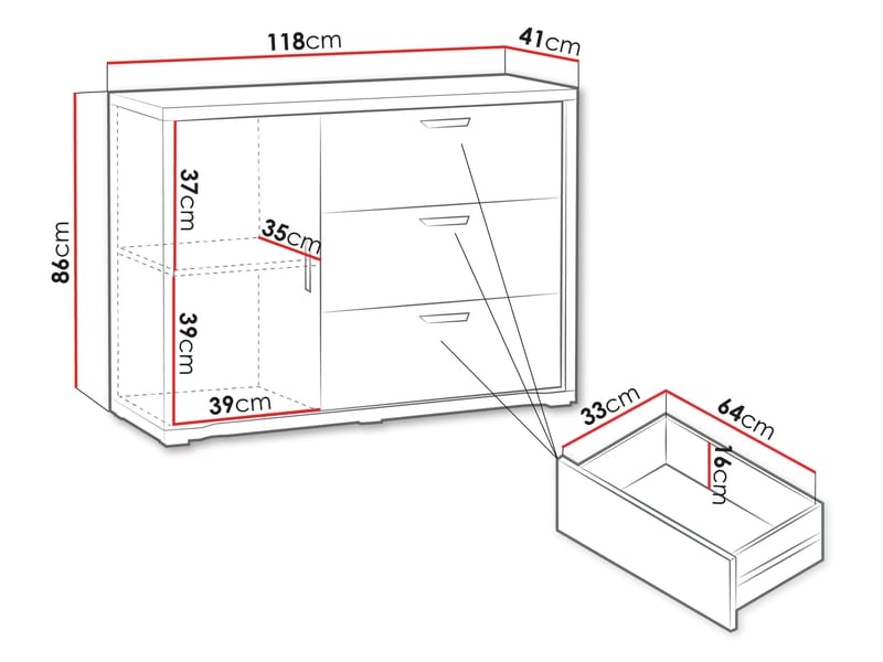 Veyricus Skänk 118 cm - Förvaring - Förvaringsmöbler - Sideboard & skänk