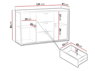 Veyricus Skänk 139 cm - Förvaring - Förvaringsmöbler - Sideboard & skänk