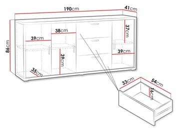 Veyricus Skänk 190 cm - Förvaring - Förvaringsmöbler - Sideboard & skänk