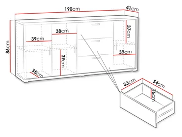 Veyricus Skänk 190 cm - Förvaring - Förvaringsmöbler - Sideboard & skänk