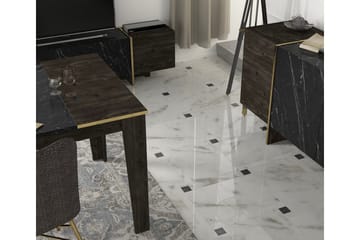 Veyron Möbelset För Vardagsrum - Svart/Guld - Förvaring - Förvaringsmöbler - Möbelset för vardagsrum