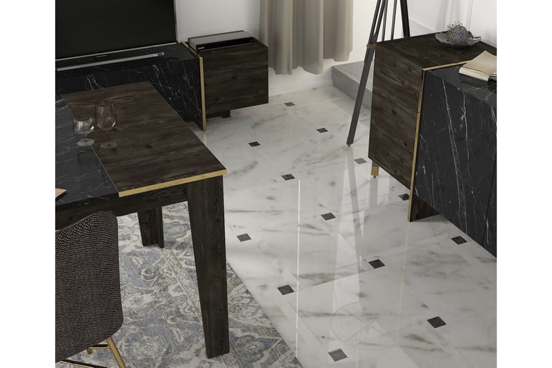 Veyron Möbelset För Vardagsrum - Svart/Guld - Förvaring - Förvaringsmöbler - Möbelset för vardagsrum