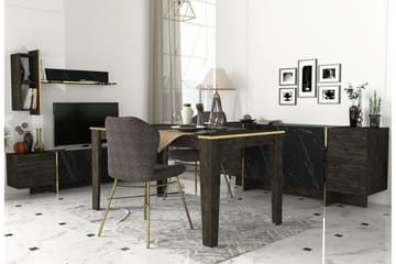 Veyron Möbelset För Vardagsrum - Svart/Guld - Förvaring - Förvaringsmöbler - Möbelset för vardagsrum