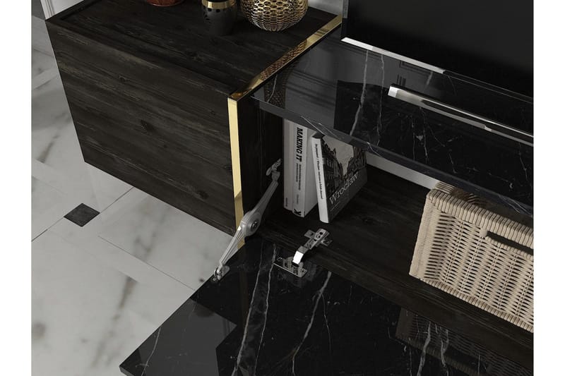 Veyron Möbelset För Vardagsrum - Svart/Guld - Förvaring - Förvaringsmöbler - Möbelset för vardagsrum