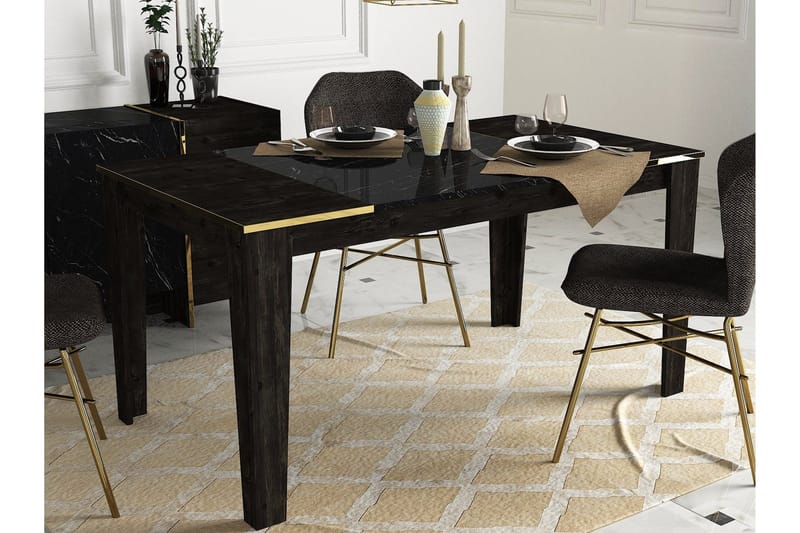 Veyron Möbelset För Vardagsrum - Svart/Guld - Förvaring - Förvaringsmöbler - Möbelset för vardagsrum